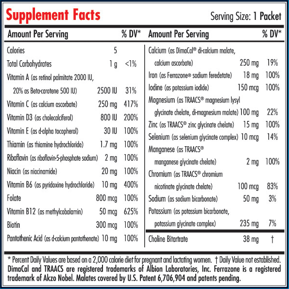 Information Label for Oxylent Prenatal